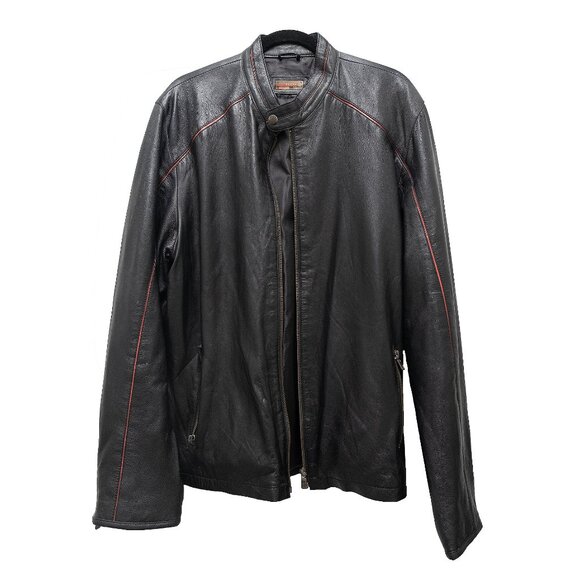 Vintage Prada Bomber Biker Leather Jacket for timeless style - Picture 2 of 9